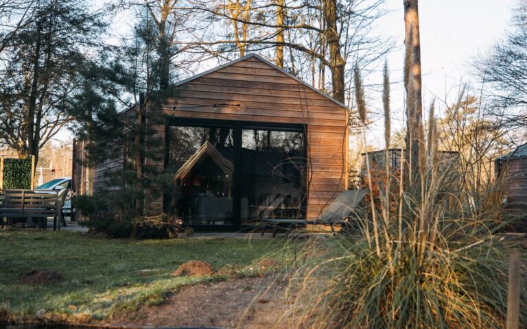 Cozy wooden cabin in nature